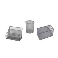 Organizadores de oficina Mesh Gris x3 piezas Orange