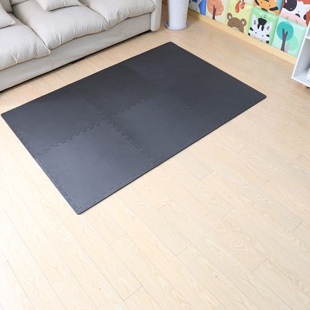 Piso Microporoso Orange 4 Piezas Negro para Espacio de Juego