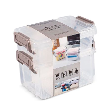 Caja Mini Organizadora Gris 2 Piezas