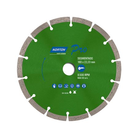 Disco de Corte Diamantado Norton Segmentado 7'x7/8' para Concreto