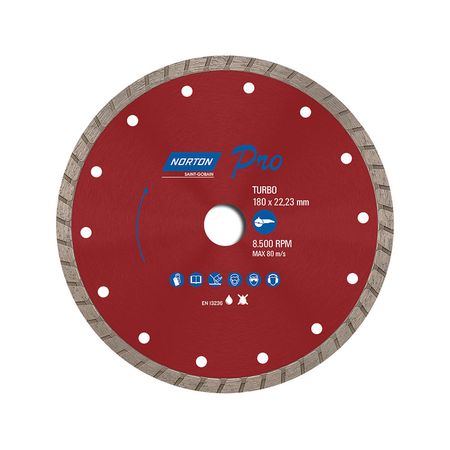 Disco de Corte Diamantado Norton Turbo 7'x7/8' para Concreto