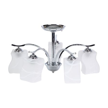 Lámpara Colgante Orange Nigeria 5 Luces E27 Blanco/Cromo