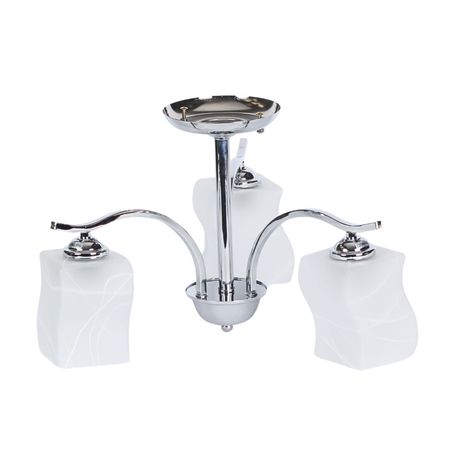 Lámpara Colgante Orange Nigeria 3 Luces E27 Blanco/Cromo