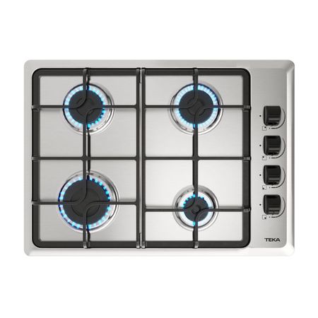 Cocina Empotrable a Gas Teka HLX50 4G AI CI 4 Hornillas Acero Inoxidable Plata