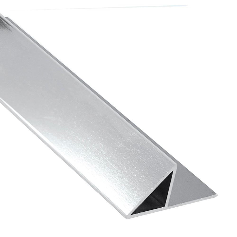 Borde diagonal 12.5mm Aluminio Brillante 240cm Kantu