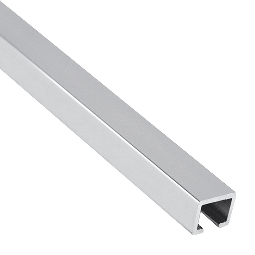 Listelo de Aluminio Brillante 10mm Kantu Decor Recto Plata 240cm
