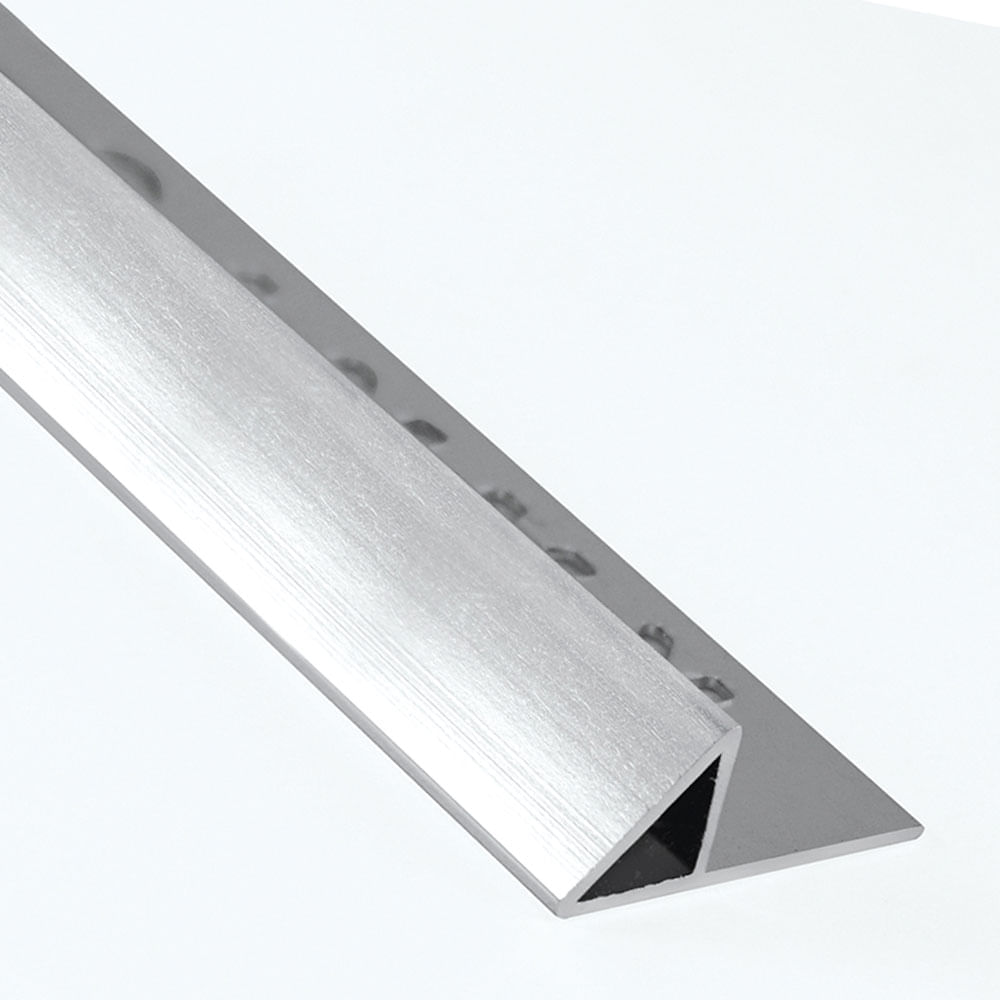 Borde diagonal 10mm Aluminio Brillante 240cm Kantu