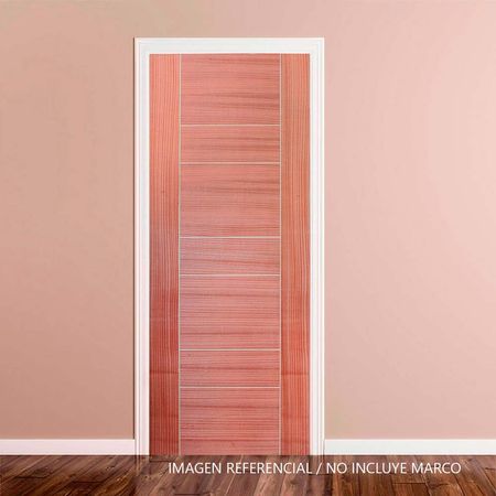 Puerta interior HDF enchapada Sapelli Natural Decor 40x85x2.07 Dimfer