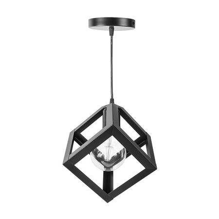 Lámpara Colgante Cuadrada de Metal Negro Ciametsa