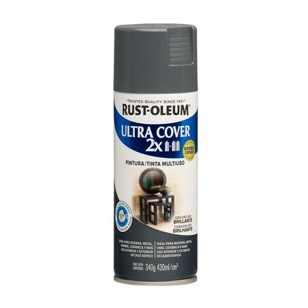 Spray Ultra Cover 2X Gris Oscuro Brillante 340 gramos