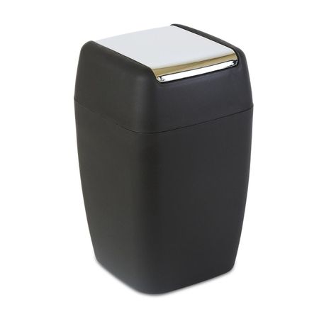 Papelera Orange cuadro Cromado/Negro