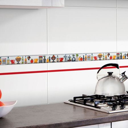 Listelo de Cerámica Suiza 3x45cm Kantu Beige Brillante