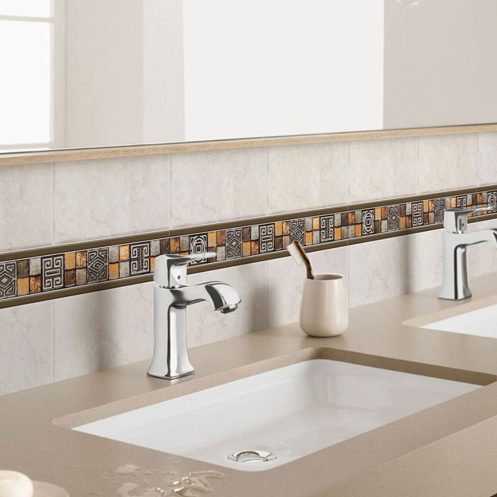 Listelo Cerámico Brillante Kantu Argel 45x3cm Marrón