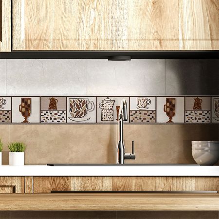 Listelo Cerámico Kantu Ferrano 39.5x7.7 cm Color Marrón Mate