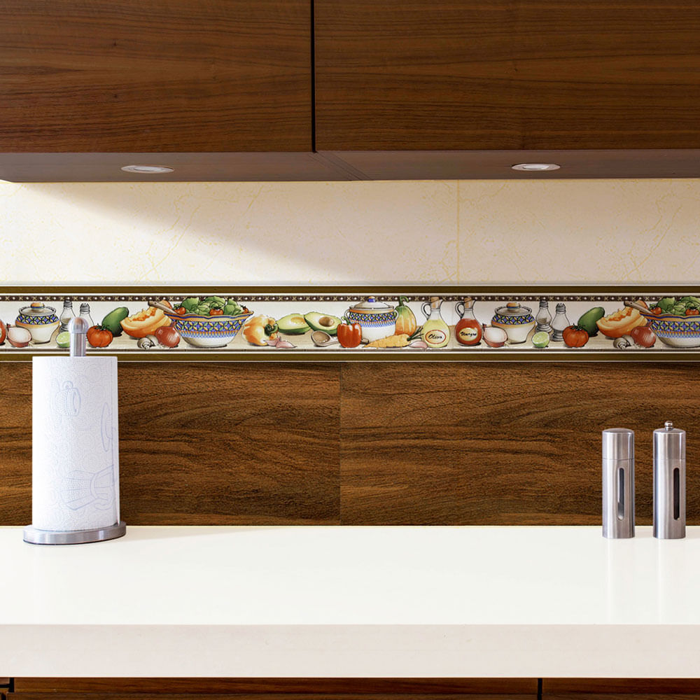 Listelo de Cerámica Kantu Limón y Sal Multicolor Brillante de 39.5 cm