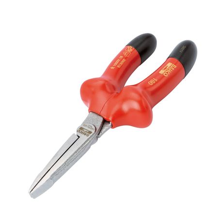 Alicate de Punta Plana 6' 1000V Bahco en Acero Cromado con Recubrimiento de Goma Naranja