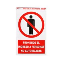 Señal de Papel Adhesivo Prohibido Ingreso a Personal no Autorizado