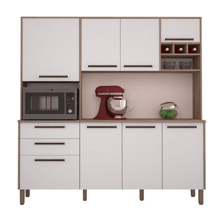 Mueble Alacena de Cocina Agata 180cm MDP Blanco Kits Parana