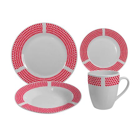 Set de vajilla Decal Lluvia x 16 piezas Orange