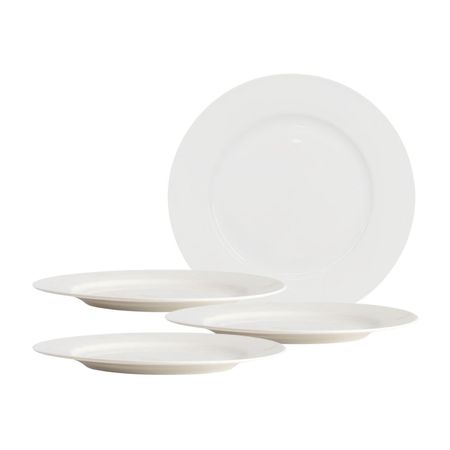 Set de 4 Platos para Ensalada Cerámica Aspen Blanco 20cm