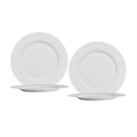 Set de 4 platos tendidos Blanco 27cm Aspen Orange