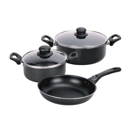 Juego de Ollas de Acero Inoxidable Orange 5 Pzas Negro