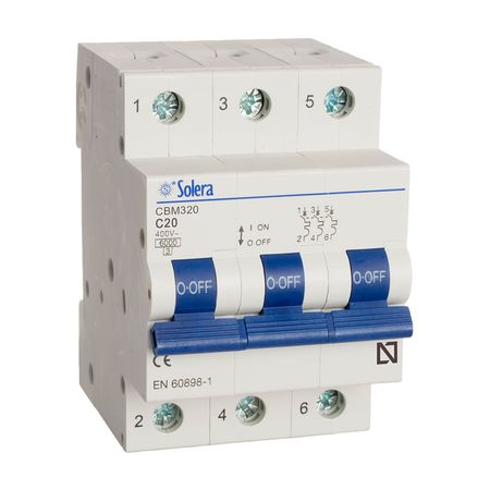 Interruptor termomagnético 3x20a 6ka Solera