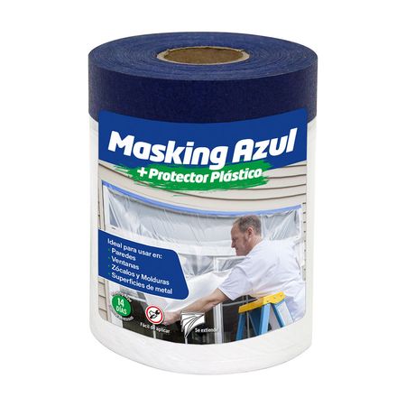 Cinta Masking Tape Shurtape 55cmx33m Azul con Protector Plástico