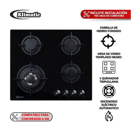 Cocina empotrable Klimatic Nina 60 Negra 60cm