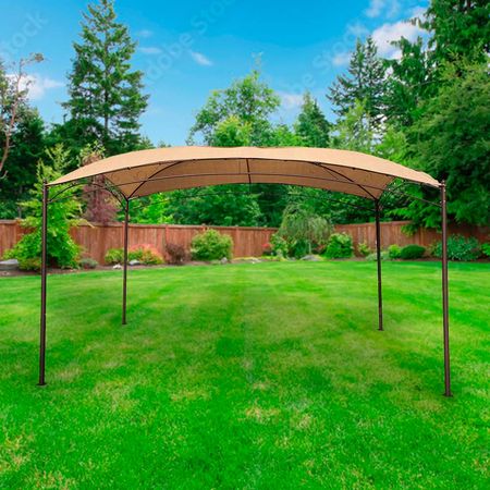 Pérgola Curva Orange 300x300cm Marrón Ideal para Jardines y Terrazas