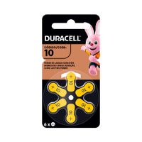 Pila Duracell Auditiva Nro10 X6 Metal Niquelado 1.5V