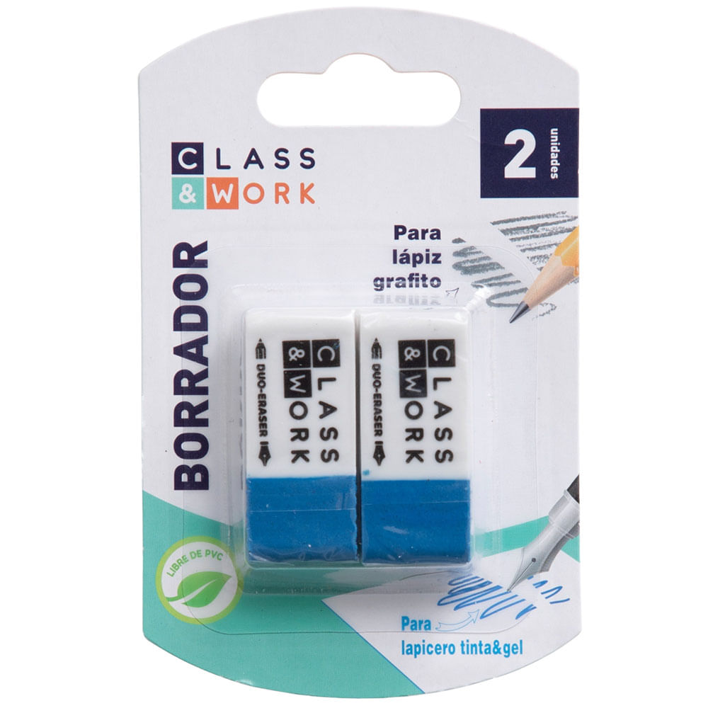 Borrador Blanco/Azul CLASS&WORK x2un