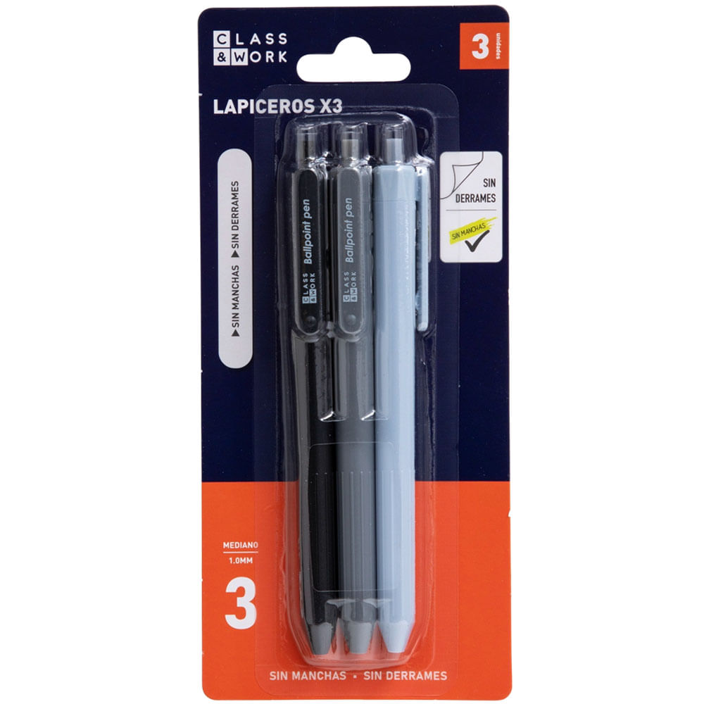 Lapiceros CLASS & WORK Ballpoint Pen 3un