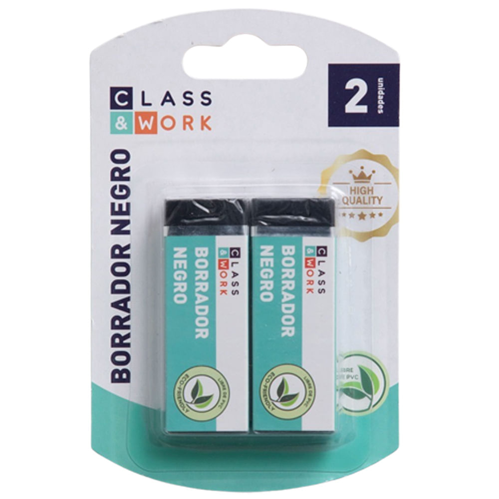 Borrador Negro CLASS&WORK x2un