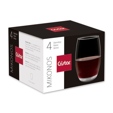 Set x 4 Vasos Mikonos Bebidas Cristar 0454el4he