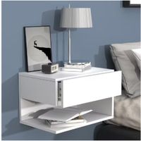 Velador Flotante Brandon Blanco R&R MUEBLES