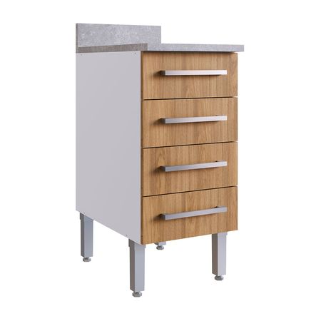 Módulo bajo de cocina 4 cajones 40cm Lunar Orange