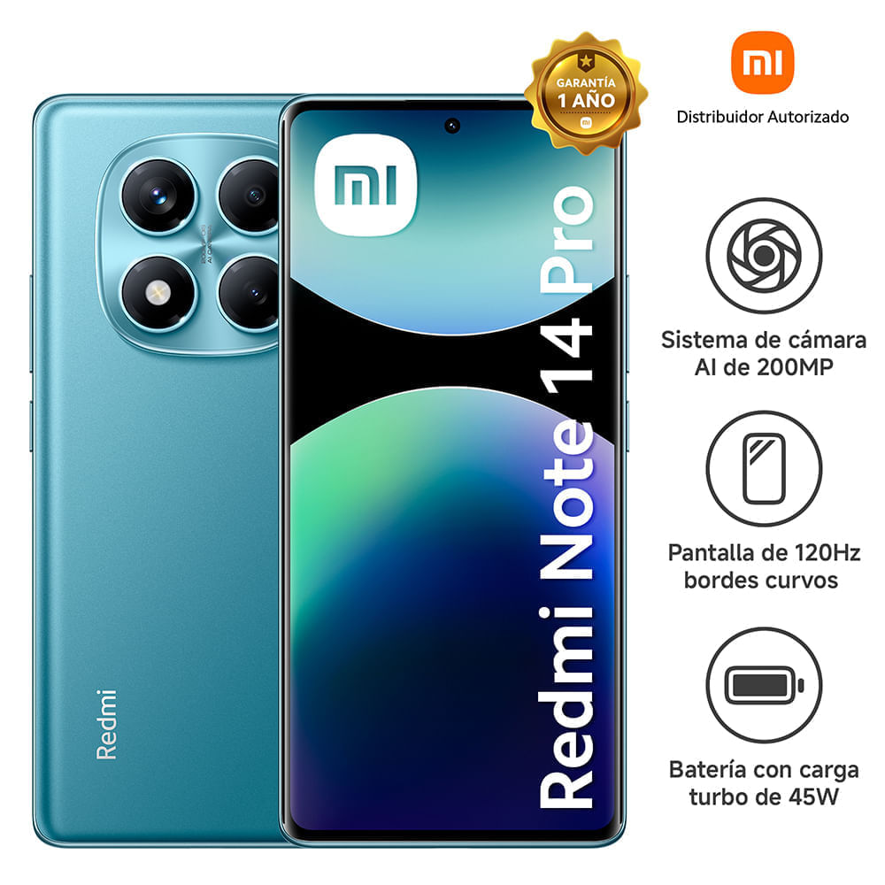 Celular Redmi Note 14 Pro 8GB RAM 256GB ROM Azul Océano