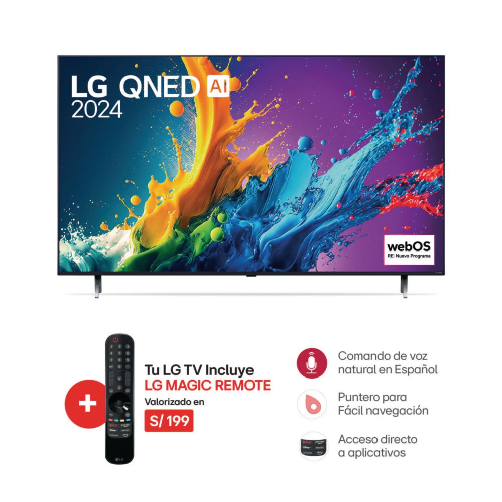 Televisor LG 75QNED80TSAZ 75"QNED 4K UHD WebOS