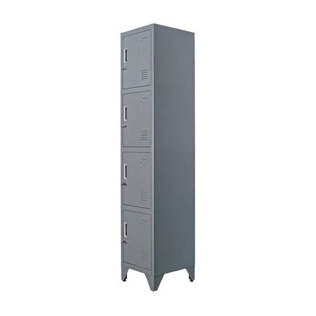Locker Metálico Maletek Modelo 04 Puertas Portacandado Gris de Metal