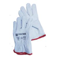 Guantes de Cuero Badana Blanco AS010 TECSEG Talla 10