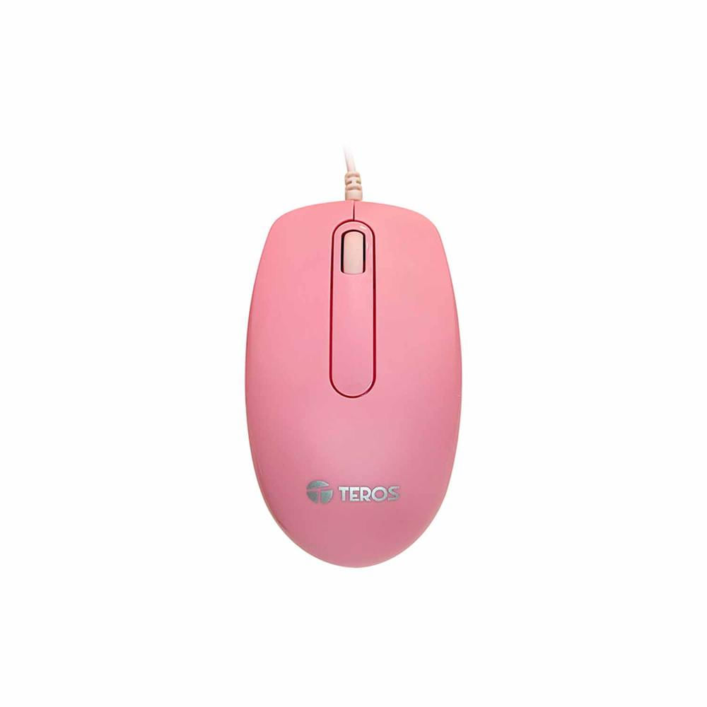 Mouse óptico TEROS TE-1221S 1000 DPI USB 3 botones Pink