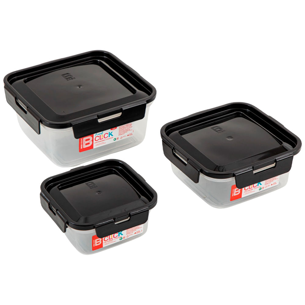 Set de Tápers GOOD&GOOD BB Cuadrados 1200ml+750ml+350ml