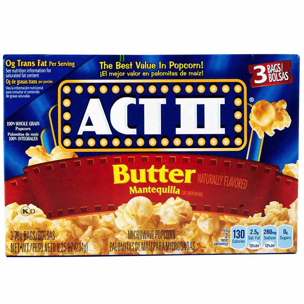 Canchita para Microondas ACT II Mantequilla Caja 3un