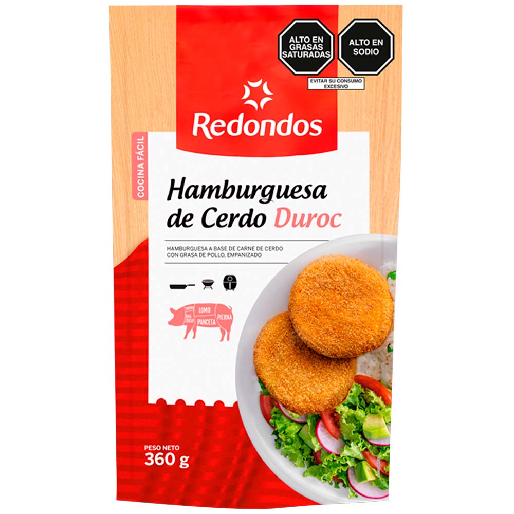 Hamburguesa de Cerdo Duroc REDONDOS Bolsa 6un