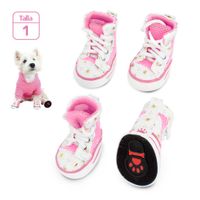 Zapatos para Perros Mascotas Antideslizante Rosado Talla 1 JJ3