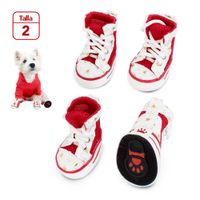 Zapatos para Perros Mascotas Antideslizante Rojo Talla 2 JJ3