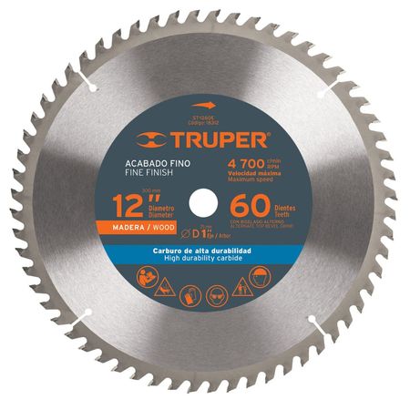 Disco de sierra para madera, 12 pulgadas, 60 dientes, Truper
