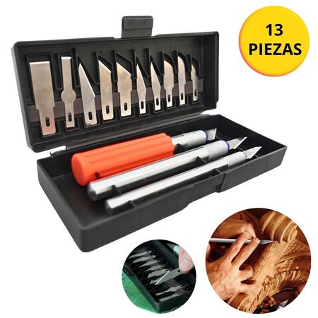 Juego cutter precisión cuchilla exacto tipo bisturí 13piezas Uyustools