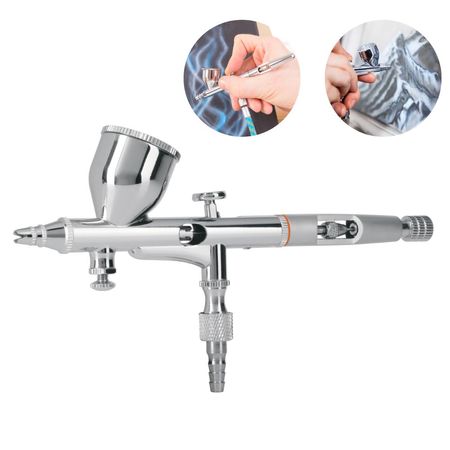 Aerógrafo de gravedad con vaso fijo Truper